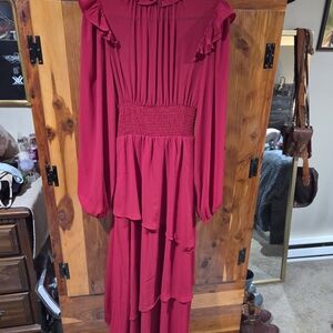 SHEIN Red Long Sleeve Dress